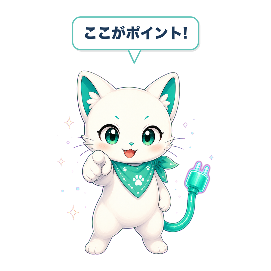 指をさすミライネコ